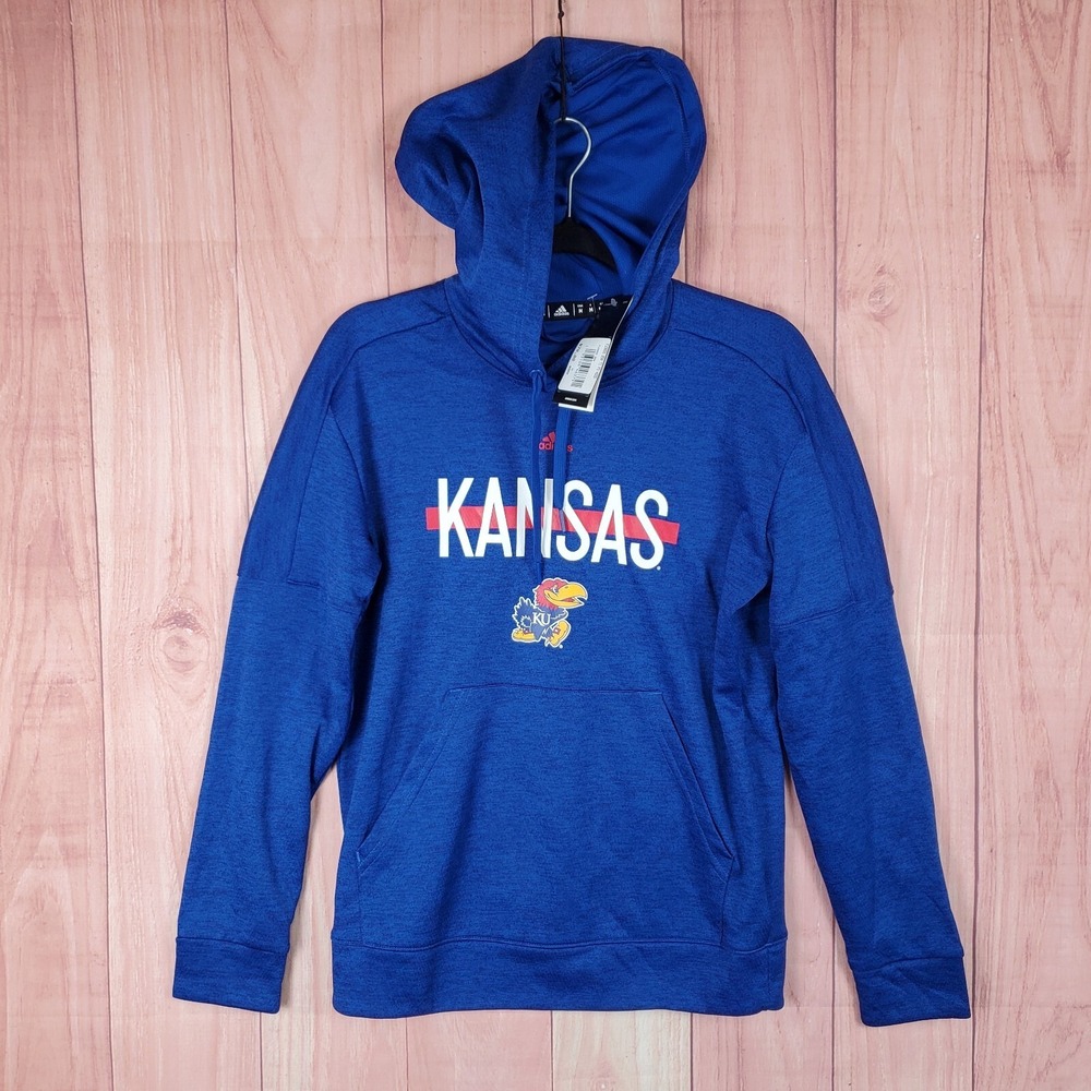adidas Blue Kansas Jayhawks Pullover Hoodie no tags